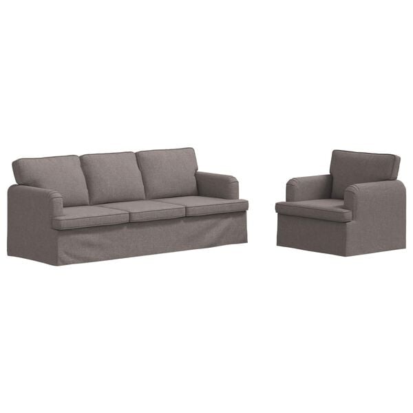 vidaXL Sofa 2 pcs Taupe
