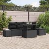 vidaXL Gartensofa-set mit Kissen 6 pcs Schwarz Poly-Rattan