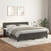 vidaXL Boxspringbett mit Matratze Dunkelgrau 180x200 cm Samt
