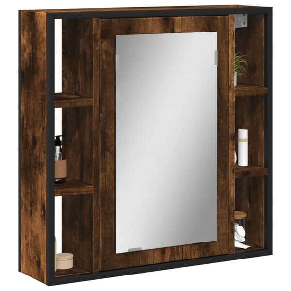 vidaXL Bad-Spiegelschrank R&auml;uchereiche 60x16x60 cm Holzwerkstoff
