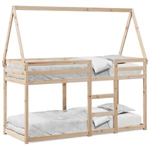 vidaXL Etagenbett mit Dach 80x200 cm Massivholz Kiefer