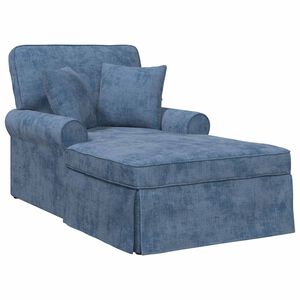 vidaXL Chaise Lounge mit Rock mit Kissen Blau 157 x 91 x 91 cm ARES