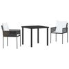 vidaXL Garten Essgruppe 3 pcs Braun und Schwarz PE-Rattan