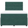 vidaXL Boxspringbett mit Matratze Dunkelgrün 140x200 cm Samt
