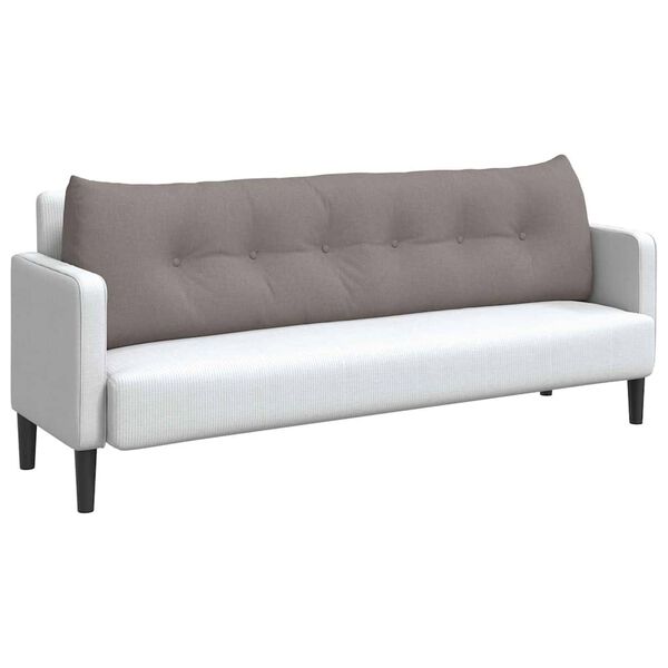 vidaXL R&uuml;cken Kissen Taupe 180 x 24 x 50 cm Stoff