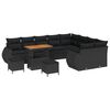 vidaXL Gartensofa-set 12 pcs Schwarz Poly-Rattan