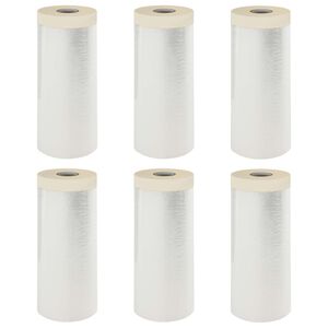 vidaXL Staubschutzfolie mit Klebeband 6 stk. Transparent 110 x 3300 cm