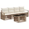 vidaXL Gartensofa-set 5 stk. Beige und Cremewei&szlig; Poly-Rattan