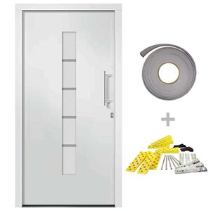 vidaXL Haust&uuml;r Aluminium und PVC Wei&szlig; 100x200 cm