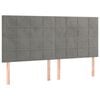 vidaXL Kopfteil Hellgrau 180x5x118/128 cm Samt