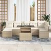 vidaXL Garten-Sofa-Set mit Speicher 8 pcs Beige Poly Rattan