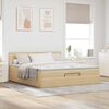vidaXL Ottoman-Bett mit Matratze Creme 160x200 cm Stoff