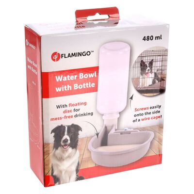 FLAMINGO Wassernapf mit Trinkflasche für Hunde Diza 480 ml