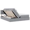 vidaXL Bett mit LED-Lichtleisten Hellgrau 180 x 200 cm Stoff