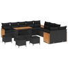 vidaXL Garten-Sofa-Set mit Kissen 14 pcs Schwarz