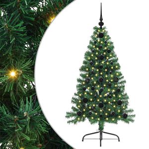 vidaXL K&uuml;nstlicher vorbeleuchteter Weihnachtsbaum Gr&uuml;n 120 cm PVC