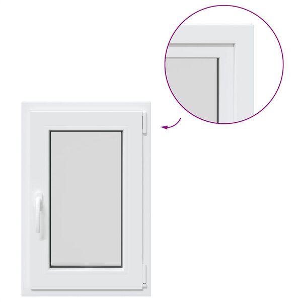 vidaXL Kellerfenster "RISOR" 50x75 cm Drehkipp DIN Rechts Wei&szlig;
