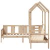 vidaXL Tagesbett und Bank mit Dach 90x200 cm Kiefernholz