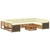 vidaXL Outdoor-Sofagarnitur 10 stk. Natur und Creme Massivholz Akazie