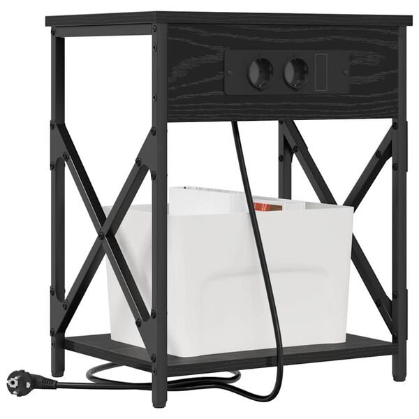 vidaXL Nachttisch Schwarz Eichen-Optik 41 x 31 x 51 cm Holzwerkstoff