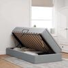 vidaXL Aufbewahrungsbett mit Matratze Hellgrau 90 x 190 cm Polyester