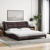 vidaXL Bett mit Matratze "Hvar" Dunkelbraun 180x200 cm Stoff