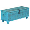 vidaXL Aufbewahrungstruhe Massivholz Mango Blau 100x40x41 cm