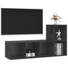 vidaXL 2-tlg. TV-Schrank-Set Grau Holzwerkstoff