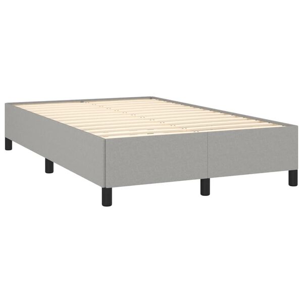 vidaXL Boxspringbett mit Matratze Hellgrau 120x190 cm Stoff