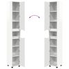 vidaXL Badezimmerschrank mit Regal Hochglanz Wei&szlig; 30,5 x 30 x 195 cm