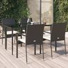 vidaXL 5-tlg. Garten-Essgruppe mit Kissen Schwarz Poly Rattan