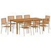 vidaXL Garten Essgruppe 9 pcs Beige Poly Rattan
