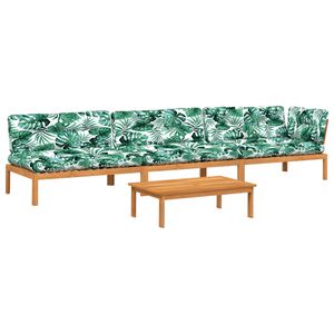 vidaXL 4-tlg. Garten-Sofagarnitur aus Paletten mit Kissen Akazienholz