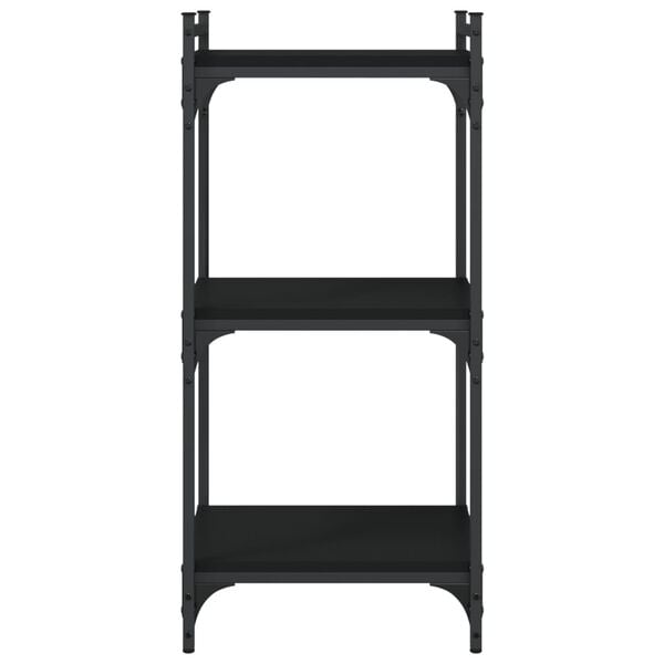 vidaXL Bücherregal 3 Böden Schwarz 40x30x86 cm Holzwerkstoff