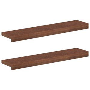 vidaXL Fensterb&auml;nke 2 stk. Dunkelbraun 70 x 15 x 2 cm Massivholz Eiche