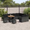 vidaXL Garten-Sofa-Set mit Kissen mit Speicher 12 pcs Schwarz