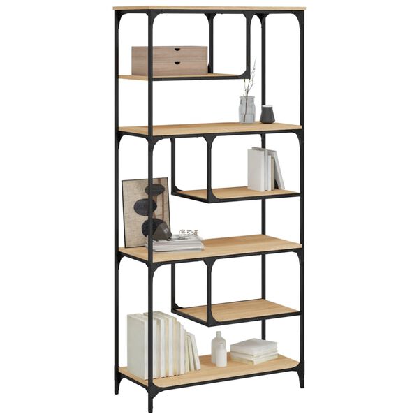 vidaXL B&uuml;cherregal Sonoma-Eiche 81x36x176 cm Holzwerkstoff