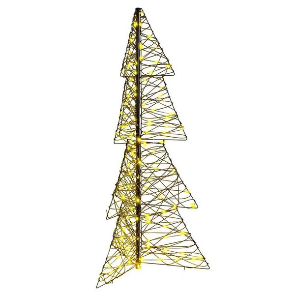 vidaXL Weihnachtsbaum mit 160 LEDs Warmes Wei&szlig; 150 cm Rattan