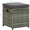vidaXL 6-tlg. Garten-Lounge-Set mit Auflagen Poly Rattan Grau