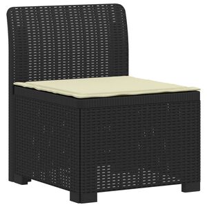 vidaXL 1-Sitzer Garten-Sofa mit Kissen Rattan-Look PP Anthrazit