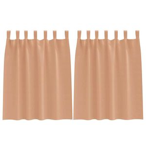 vidaXL Verdunkelungs-Vorh&auml;nge mit Ringen 2 pcs Hellbraun 140 x 140 cm