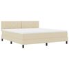 vidaXL Boxspringbett mit Matratze Creme 180 x 200 cm Stoff
