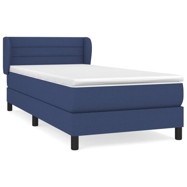 vidaXL Boxspringbett mit Matratze Blau 80x200 cm Stoff