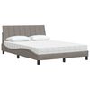 vidaXL Bett mit Matratze "Hanko" Taupe 140x200 cm Stoff