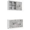 vidaXL K&uuml;cheneinheit LUCCA 4 pcs Betongrau Holzwerkstoff