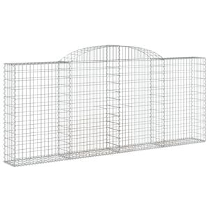 vidaXL Gabione mit Hochbogen 300x30x120/140 cm Verzinktes Eisen