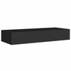 vidaXL Wandregale mit Schubladen 2 Stk. Schwarz 60x23,5x10 cm MDF