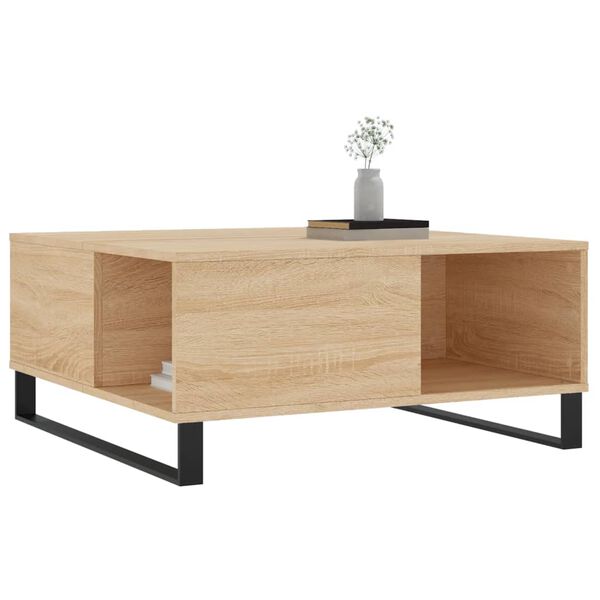 vidaXL Couchtisch Sonoma-Eiche 80x80x36,5 cm Holzwerkstoff