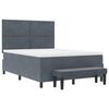 vidaXL Boxspringbett mit Matratze Dunkelgrau 140 x 190 cm Samt