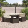 vidaXL Garten-Sofa-Set mit Kissen mit Speicher 6 pcs Braun und Creme